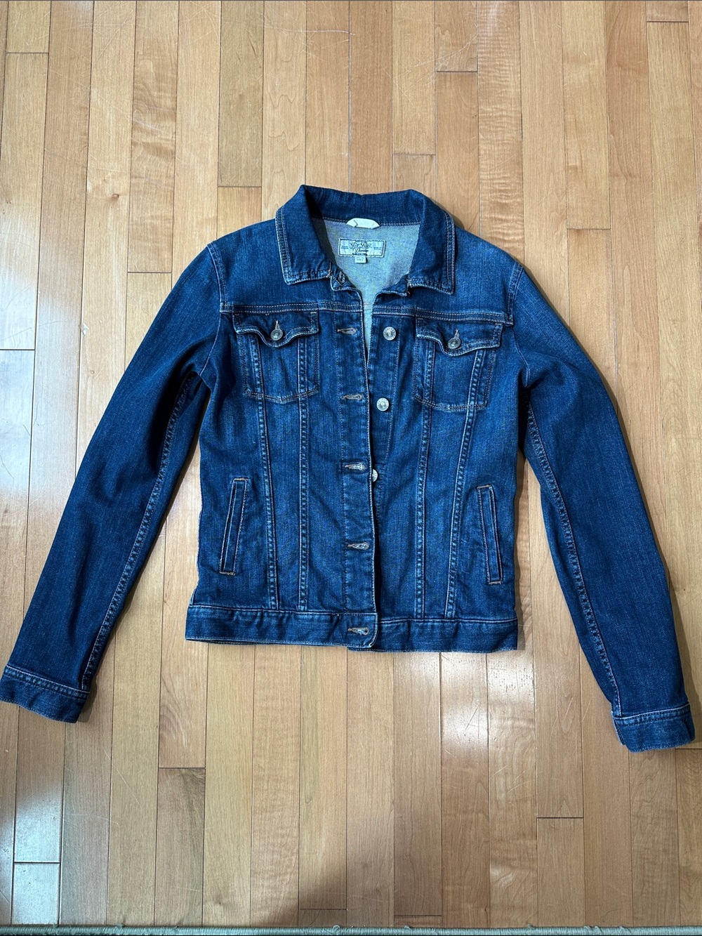 Fat Face Dark Blue Stretch Denim Jacket size 2
